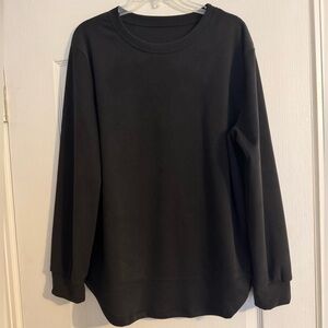 Charcoal gray/ black fleece crewneck sweatshirt